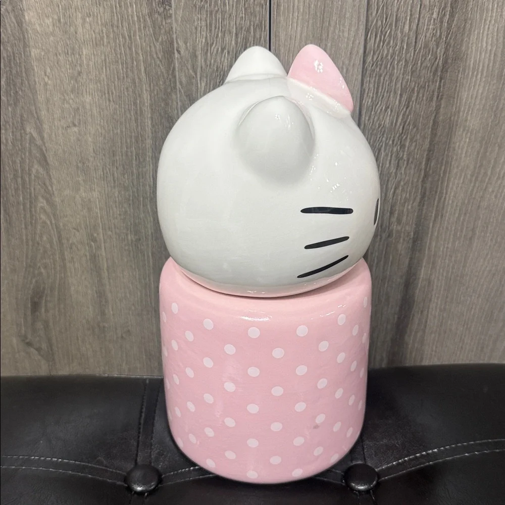 Hello Kitty Blue Sky Clayworks Pink Sculpted 3D Canister Cookie Snack Candy Jar